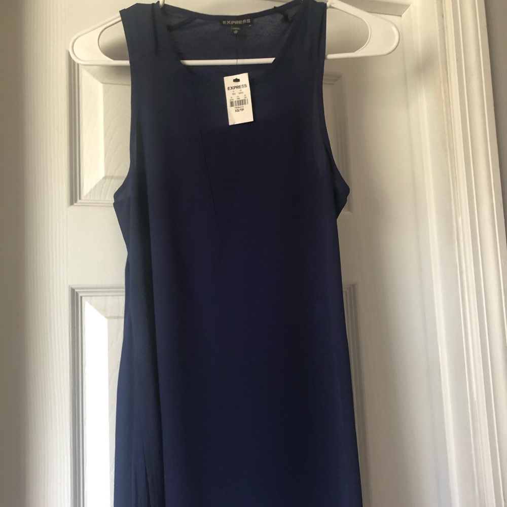 XS Sleeveless Navy Top from Express
